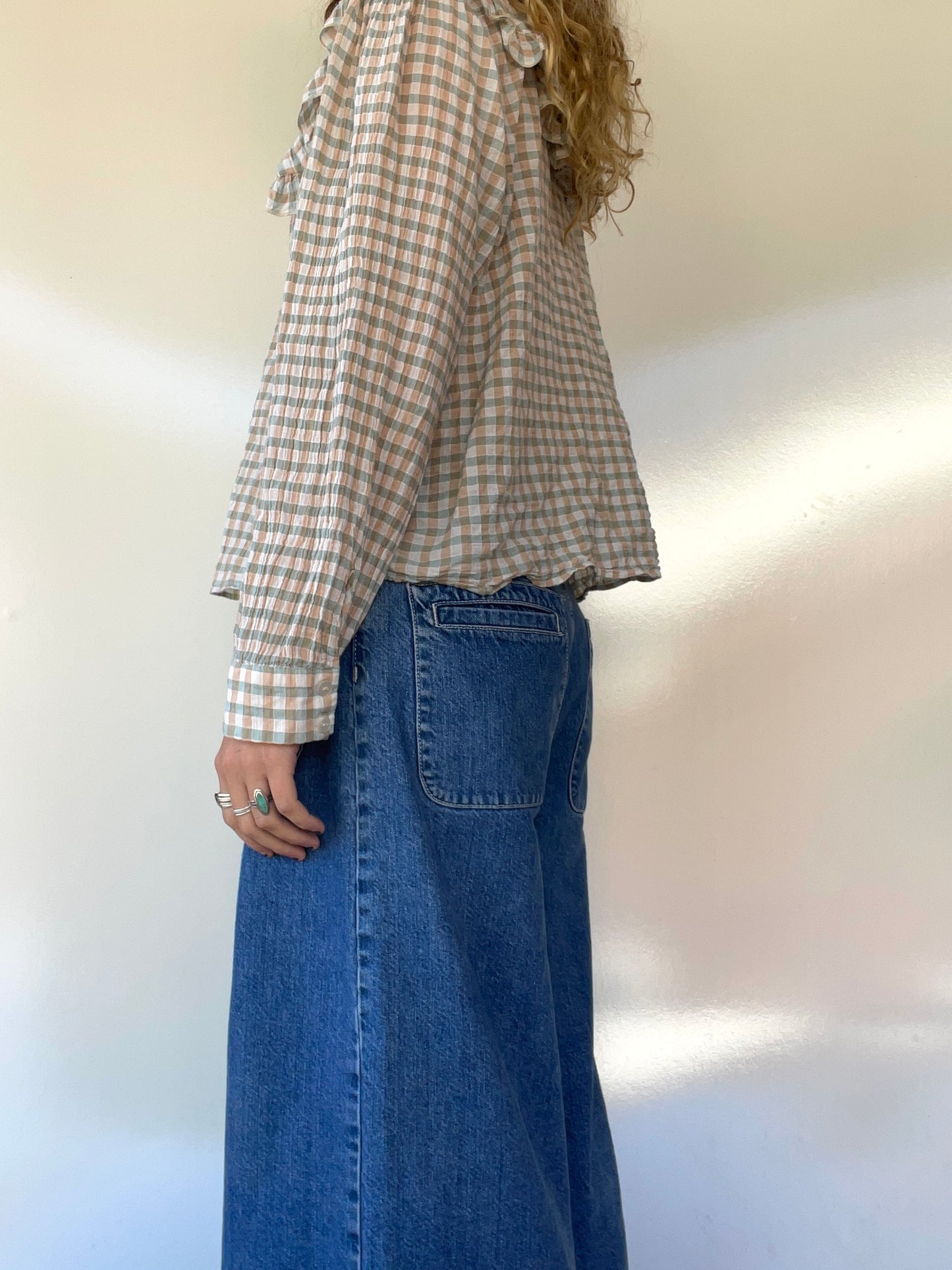 Checkered Collared Blouse