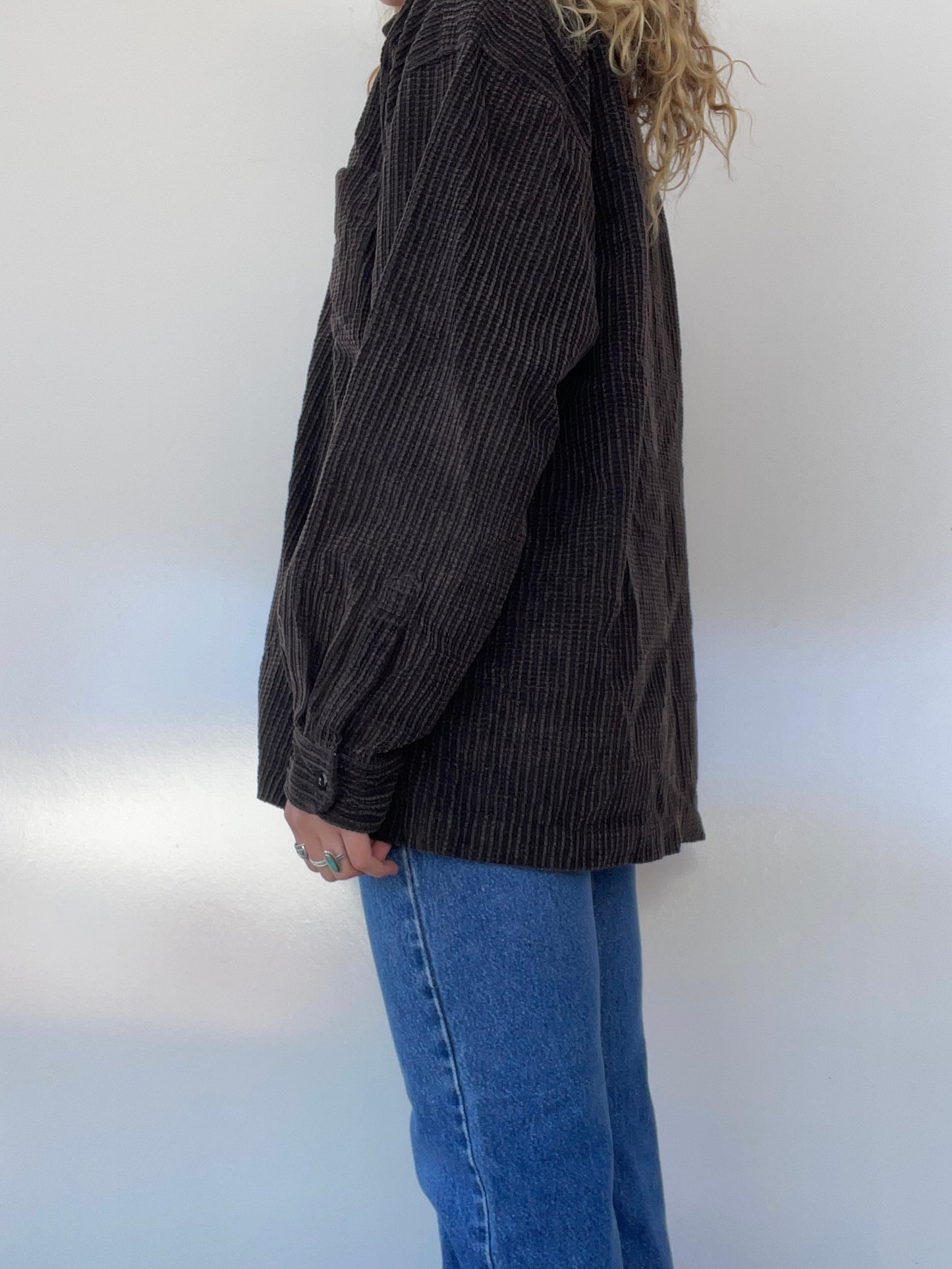 90s Brown Corduroy Lightweight Zip Up Jacket