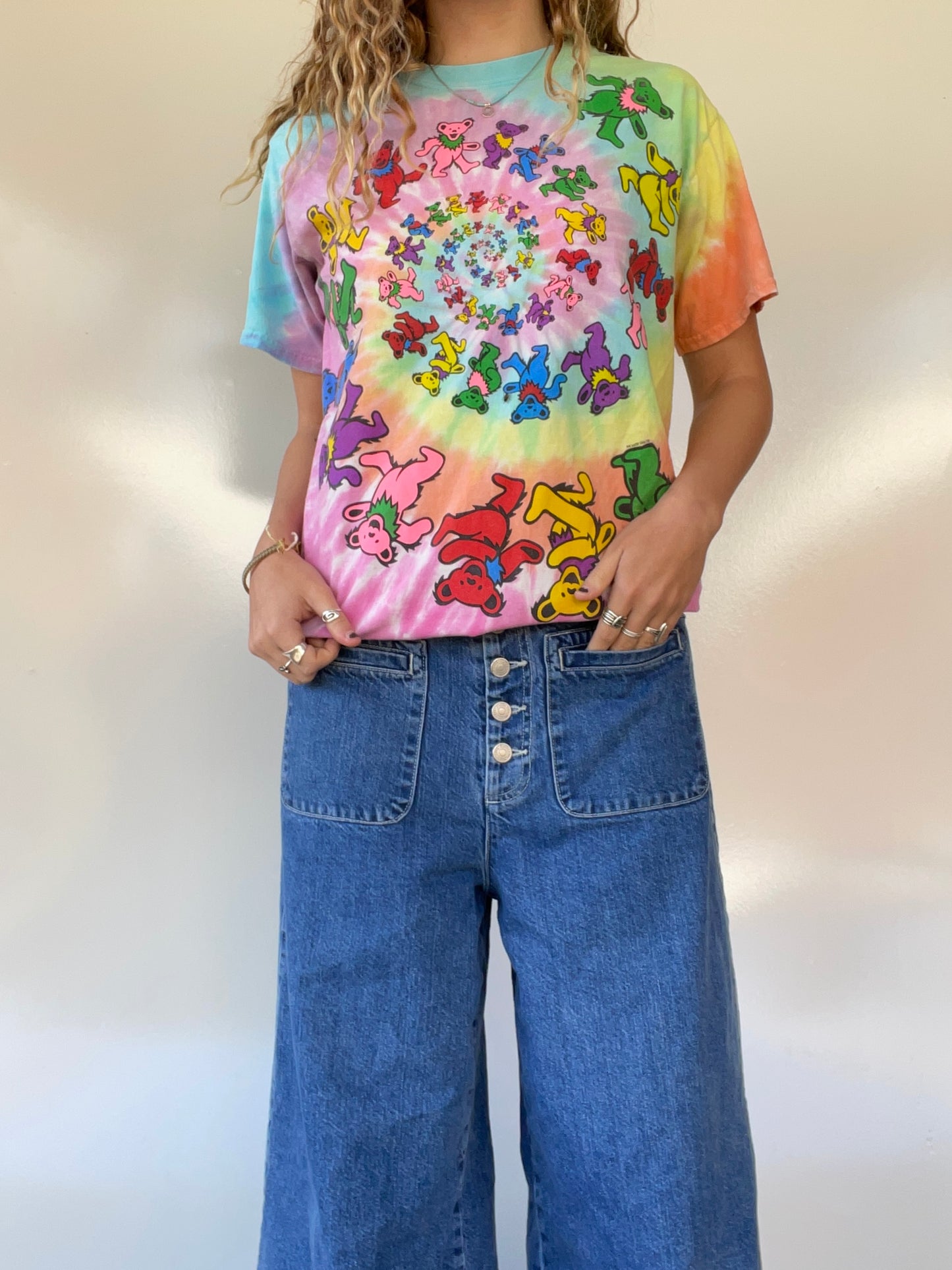 1995 Graphic Liquid Blue Grateful Dead Tie Dye T-Shirt