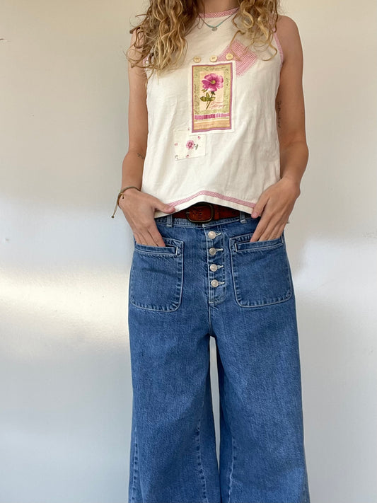 Vintage Patchwork Gingham Tank Top