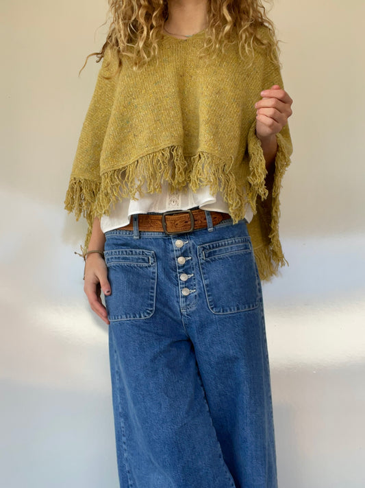 Vintage Poncho Shawl Sweater Top
