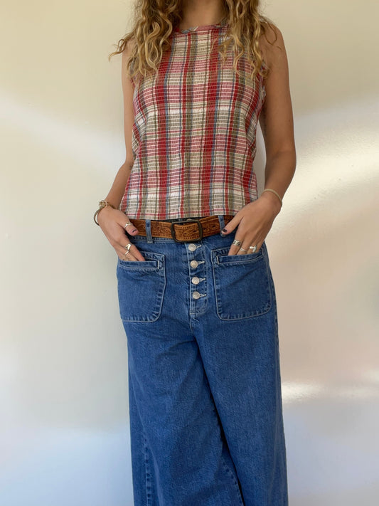 Vintage Plaid Tank Top