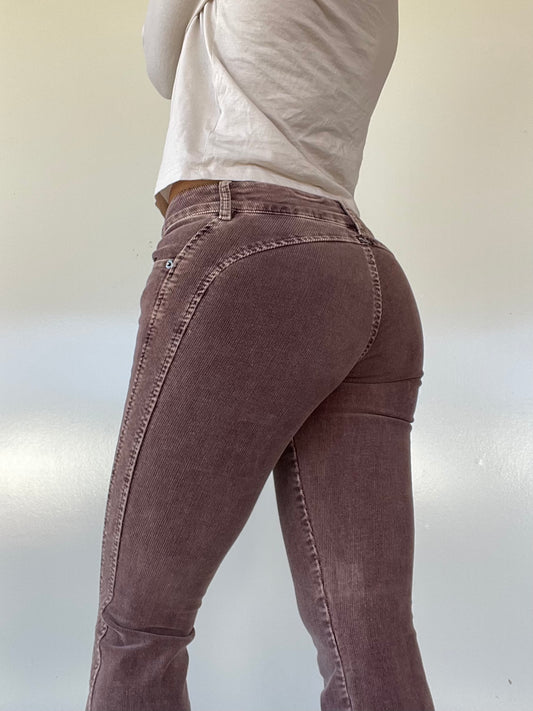 Vintage Brown Corduroy Low Rise Flare Jeans
