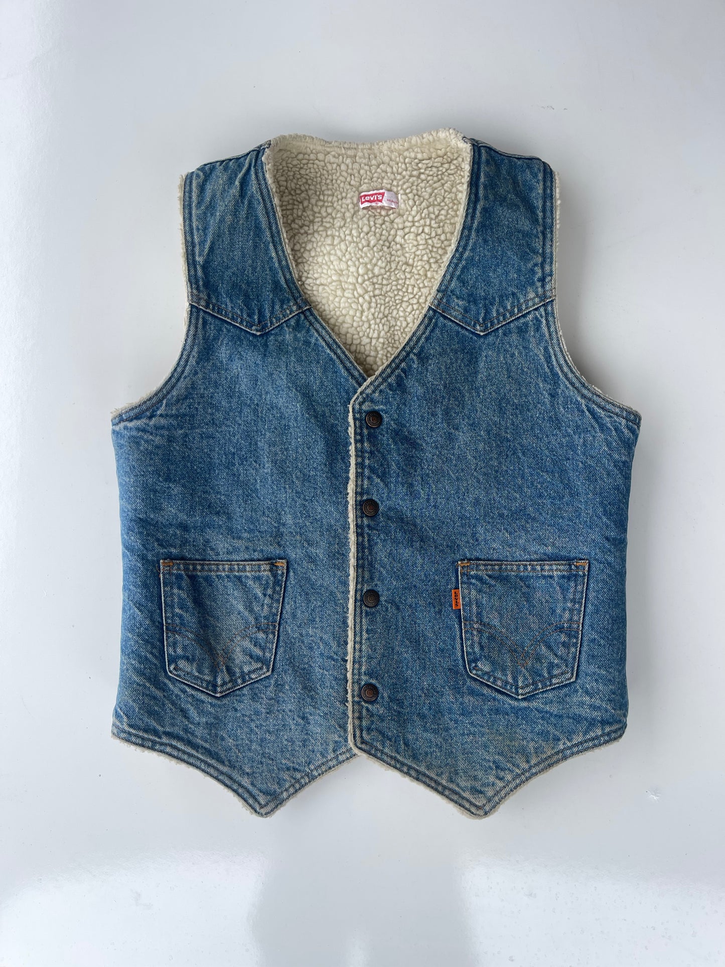 70s Vintage Levi’s Sherpa Lined Denim Vest