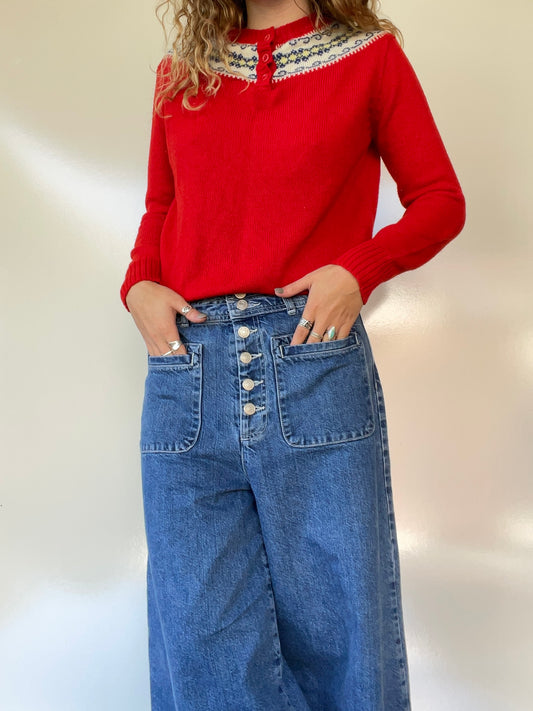80s Red Sweater