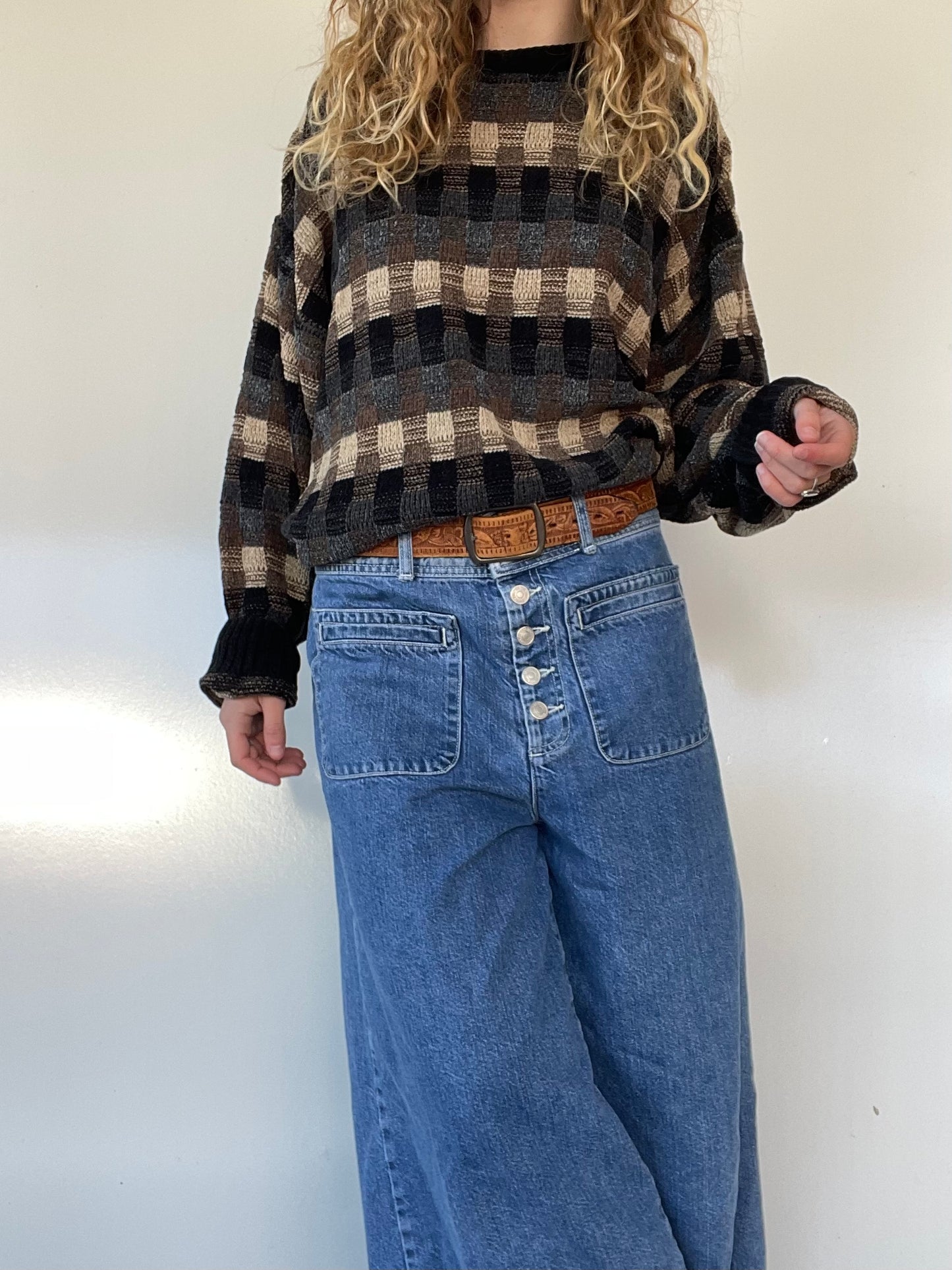 90s Checkered Sweater