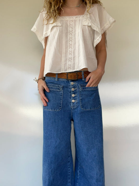 Rebecca Taylor White Lace Top