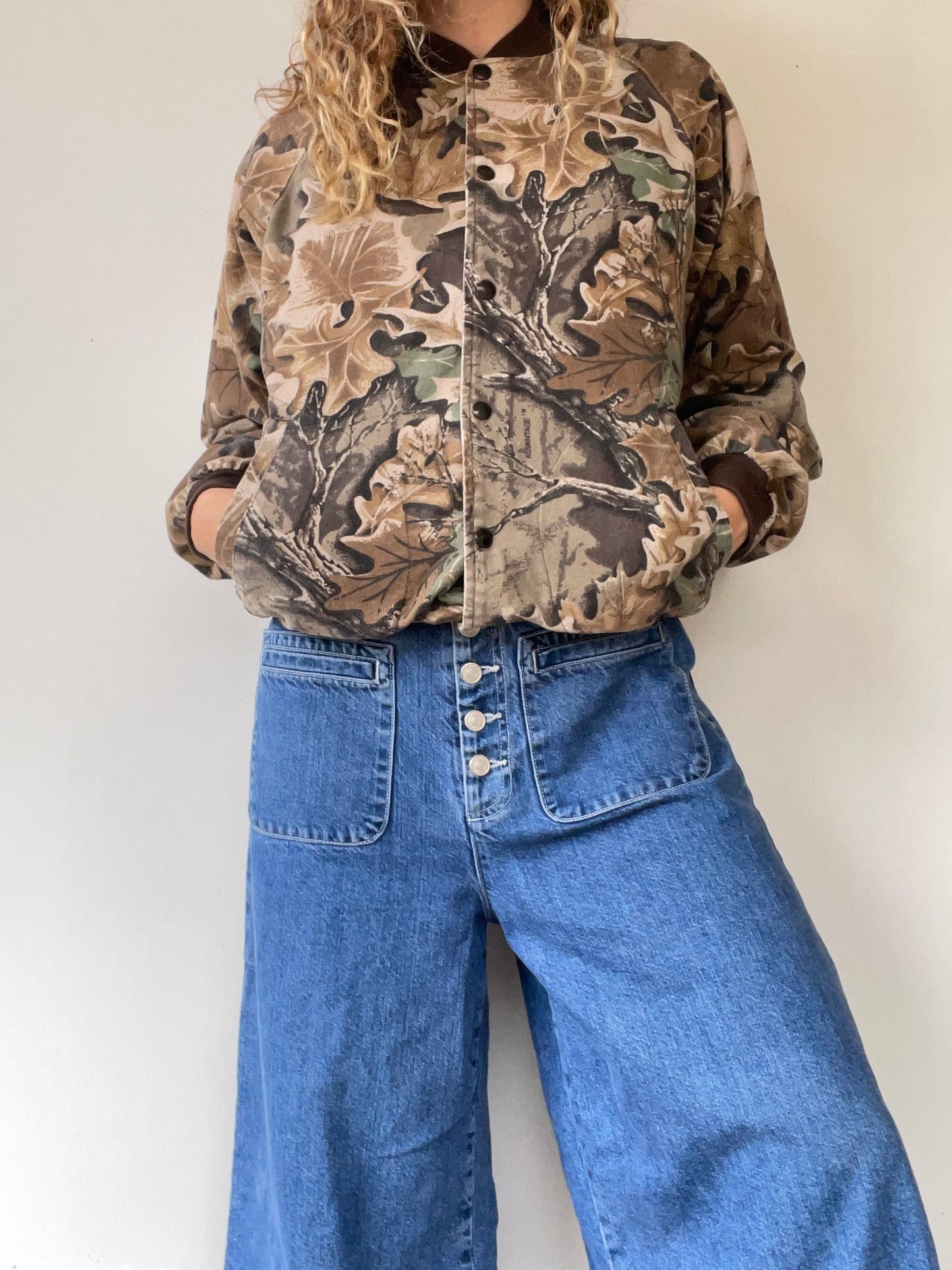 90s Camo Bomber Jacket