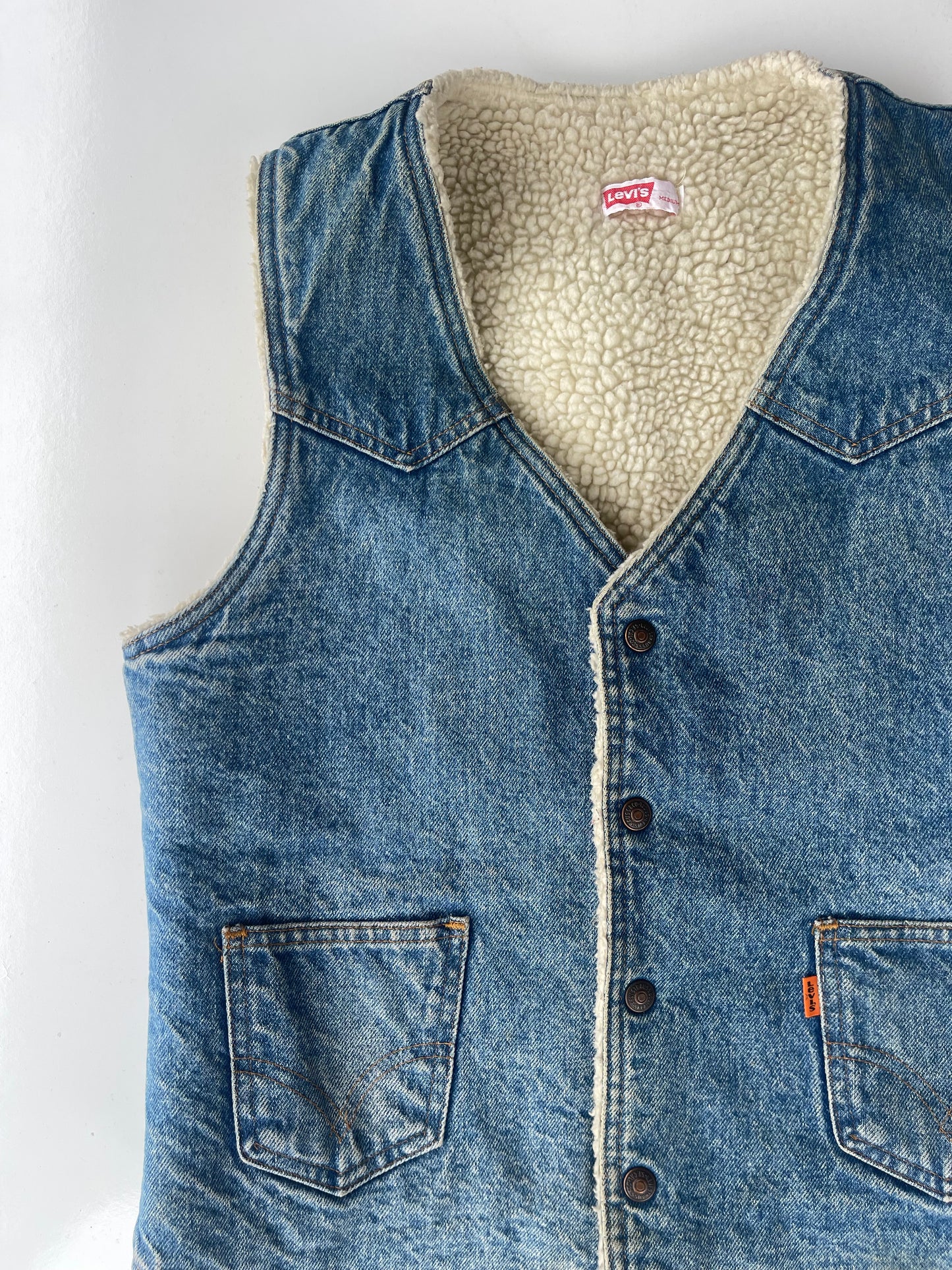 70s Vintage Levi’s Sherpa Lined Denim Vest