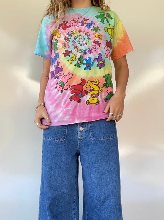 1995 Graphic Liquid Blue Grateful Dead Tie Dye T-Shirt