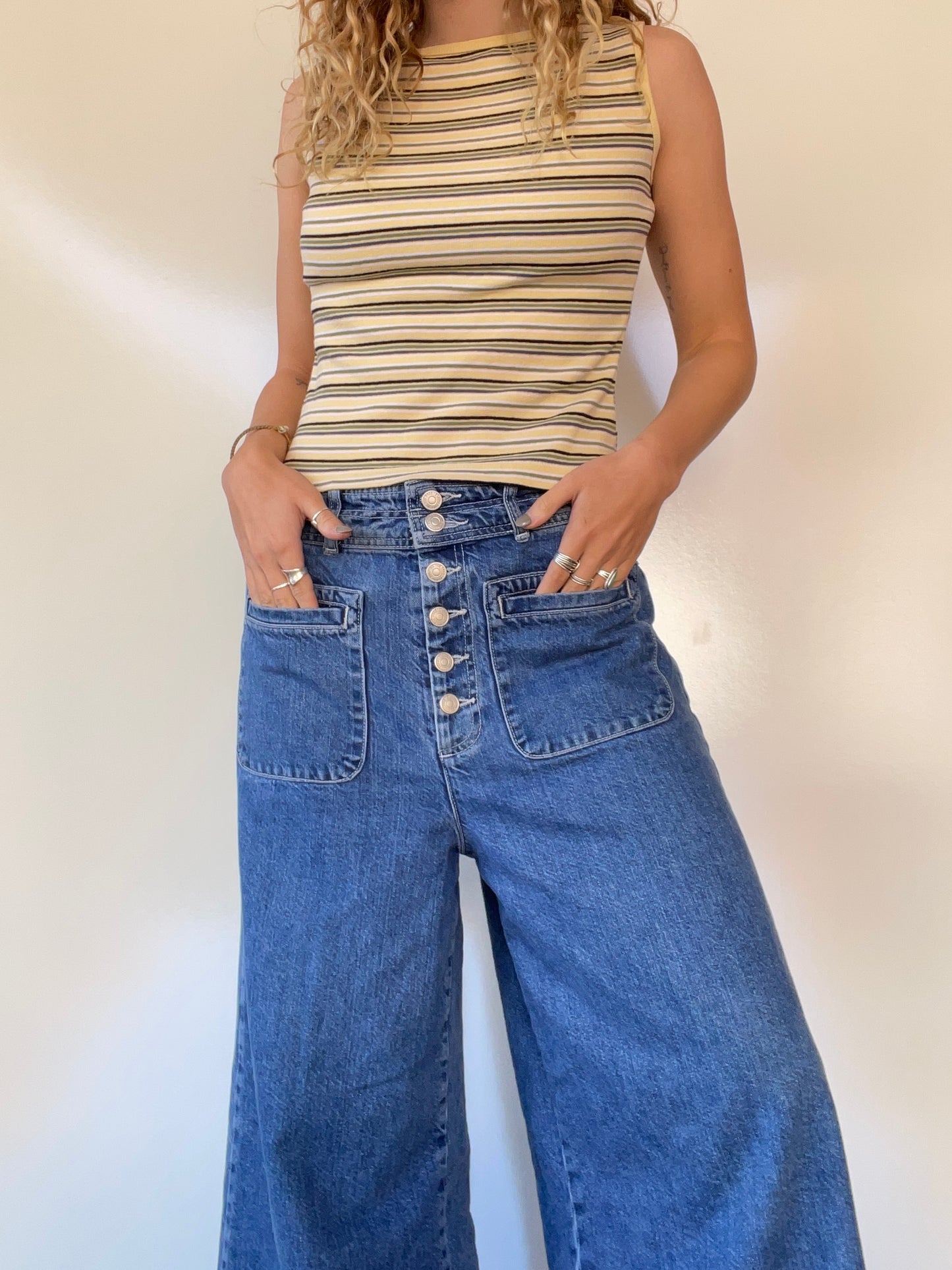 Vintage Yellow Striped Tank Top