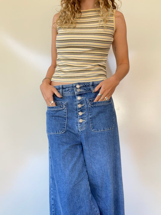 Vintage Yellow Striped Tank Top