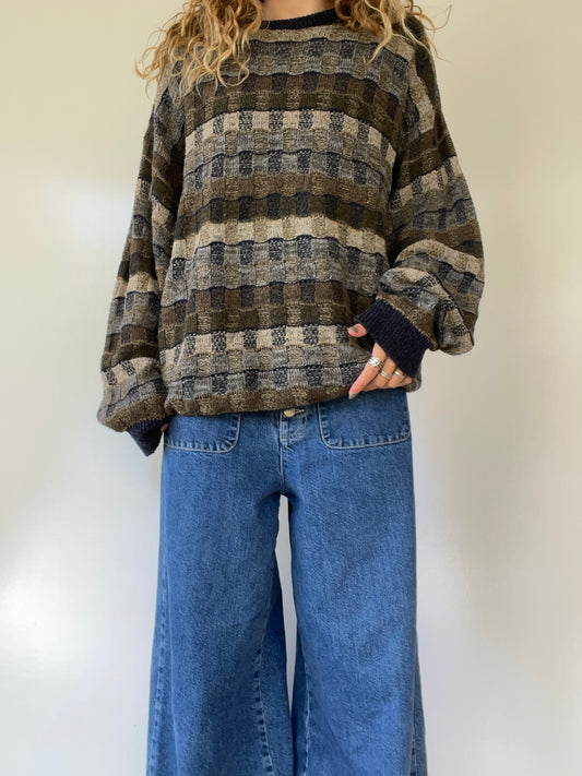 90s Checkered Sweater