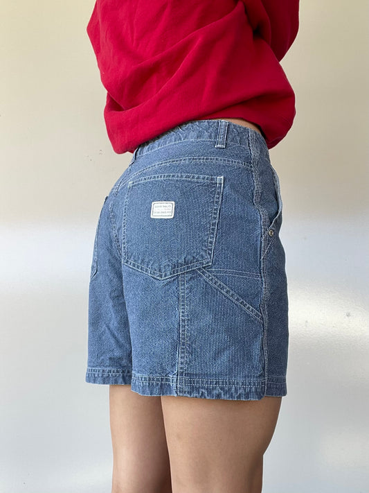 Vintage Striped Jean Cargo Shorts