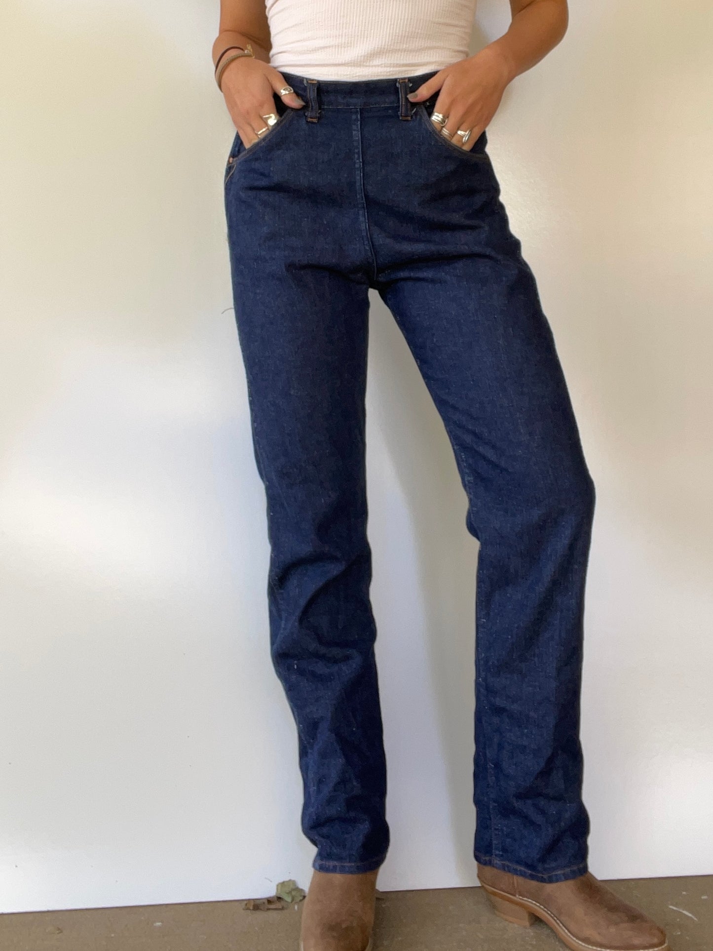 1950s Vintage Wrangler Blue Bell Side Zip Denim Jeans