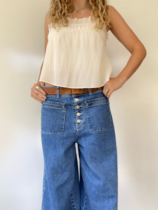 Banana Republic Cream Pleated Camisole