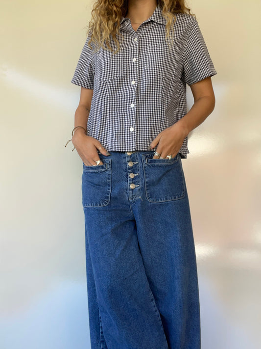 90s Gingham Button Up