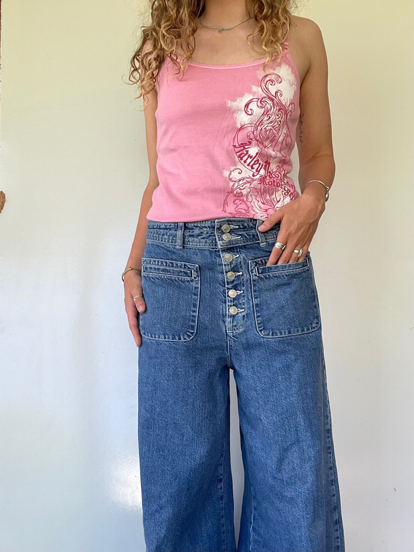 2007 Pink Harley Davidson Tank Top