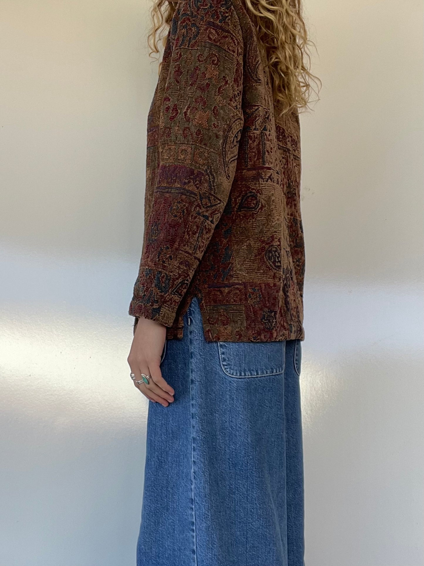 Vintage Tapestry Button Up Jacket