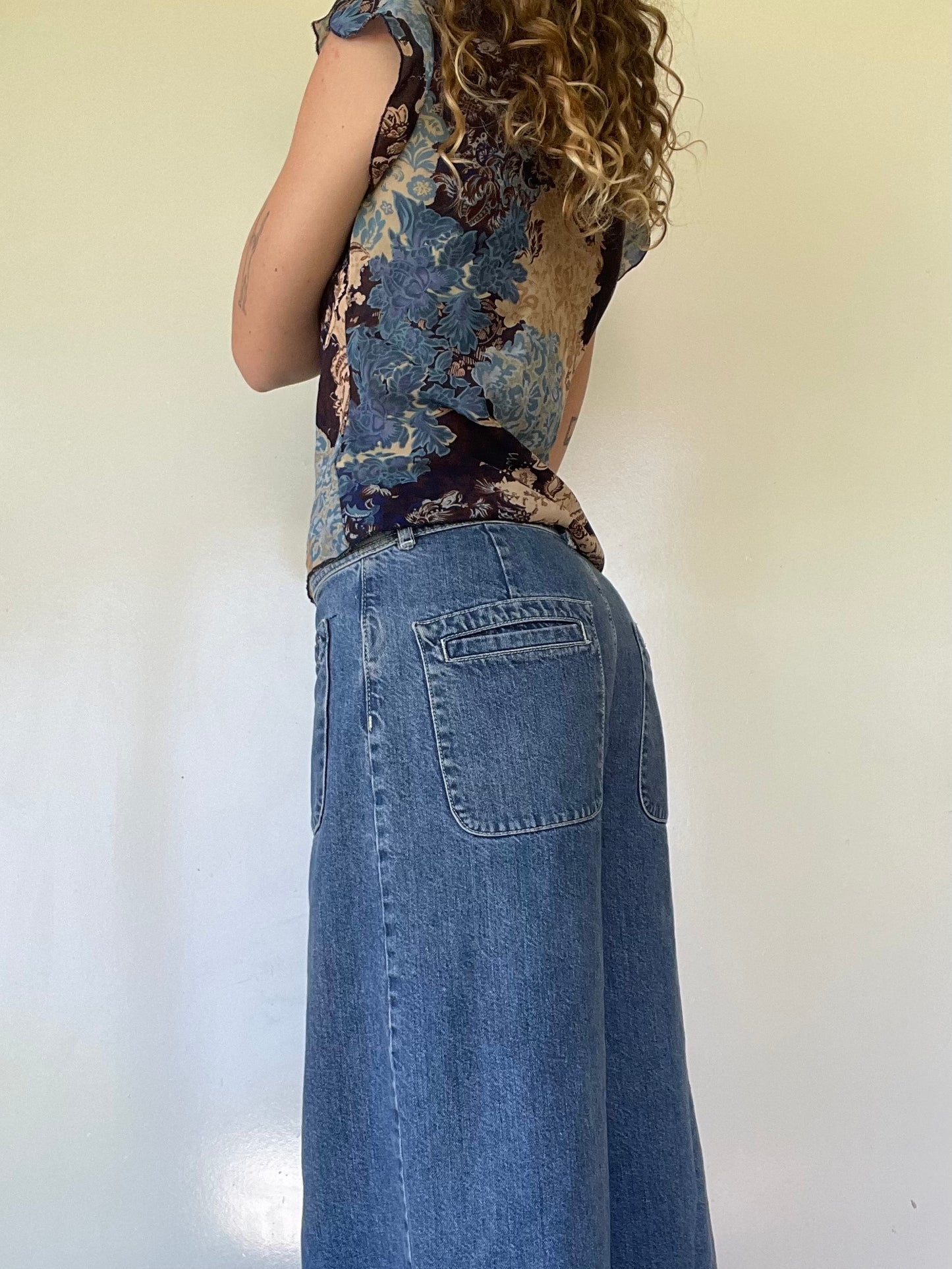 00s Wet Seal Sheer Floral Top