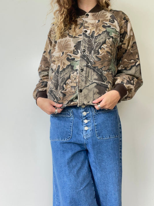 90s Camo Bomber Jacket