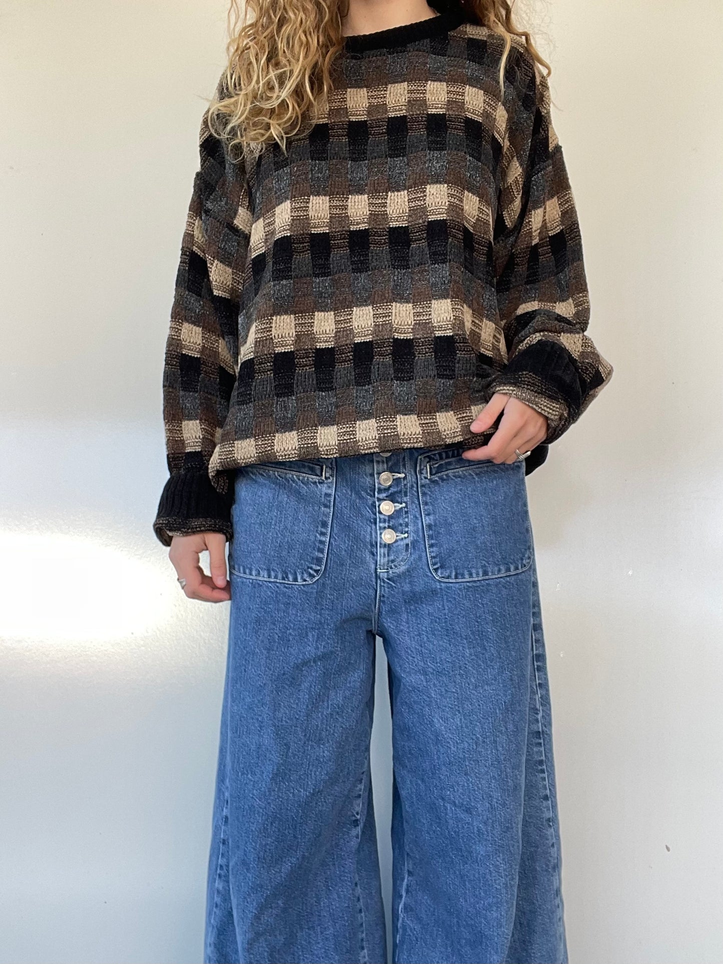 90s Checkered Sweater