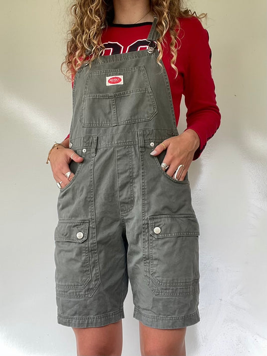 90s Olive Green Cargo Overalls