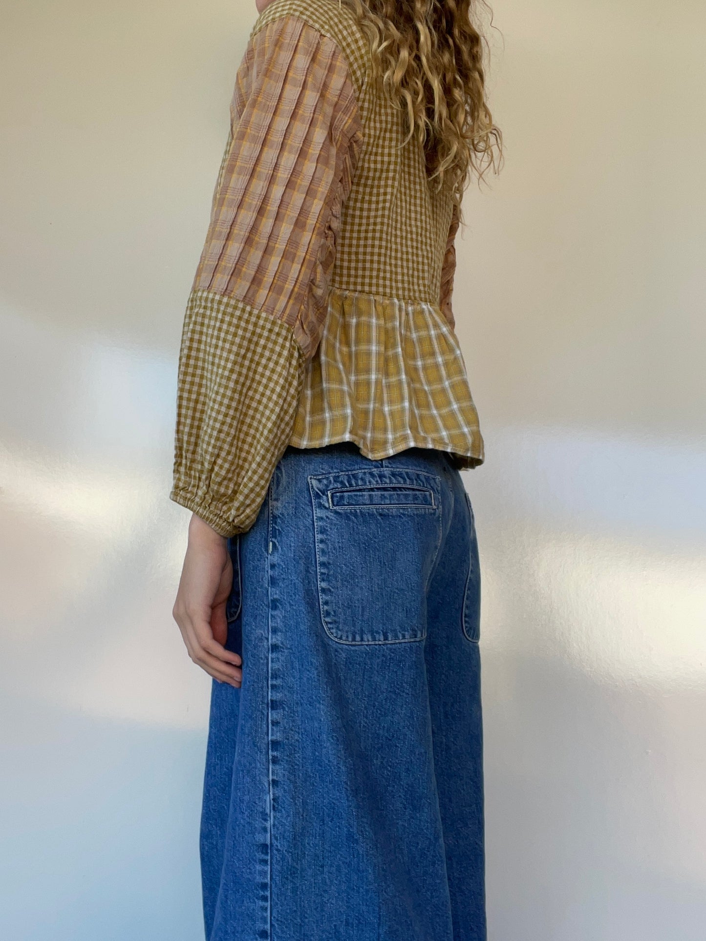 Plaid Patchwork Blouse