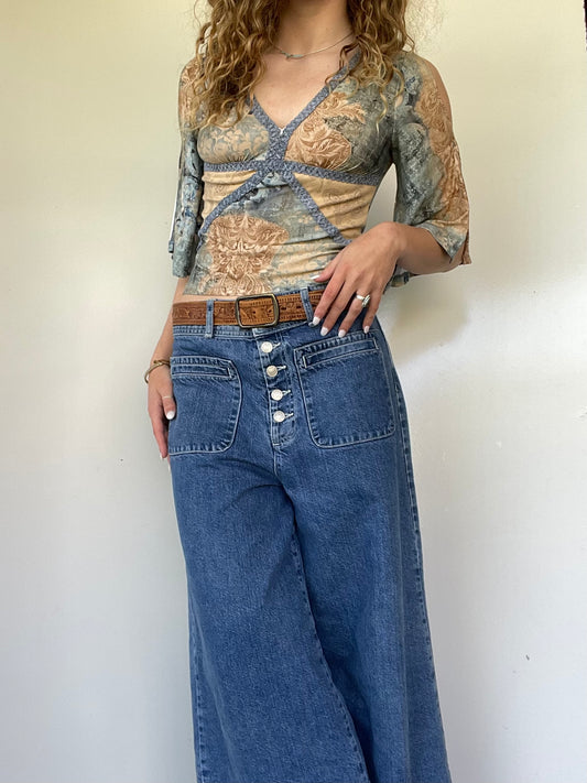 00s Wet Seal Open Sleeve Top