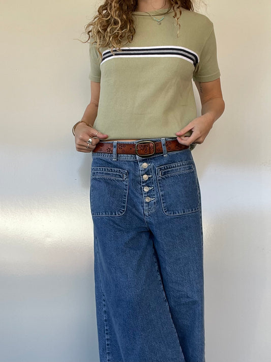 Vintage Ribbed Striped Top