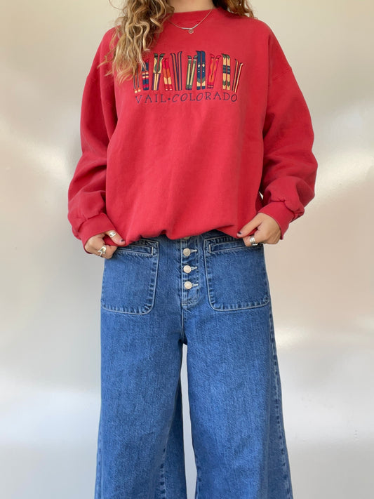 Vintage Vail Colorado Ski Pullover