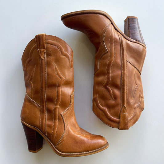 70s/80s Vintage Leather Cowboy Boots